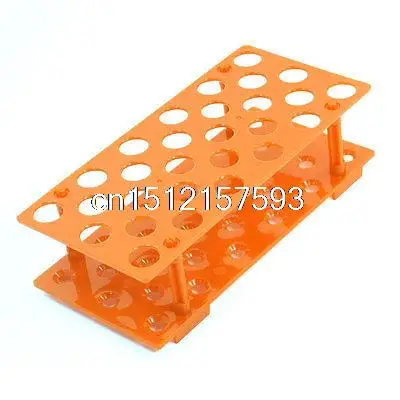 Laboratory Orange 28 Positions 17mm Hole Dia Test Tubes Holder Stand