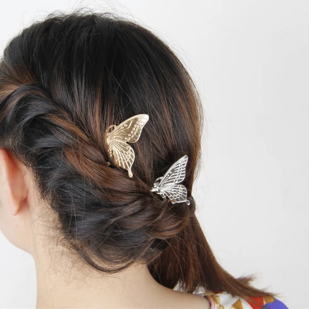 

12pcs/lot hair accessories new metal pure fresh and lovely butterfly and energetic inserted comb hair pin