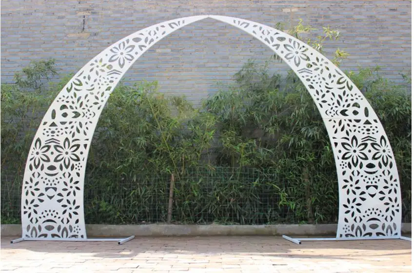 

New wedding props iron horn door wedding arch gold and white carved arch iron carved flower arch