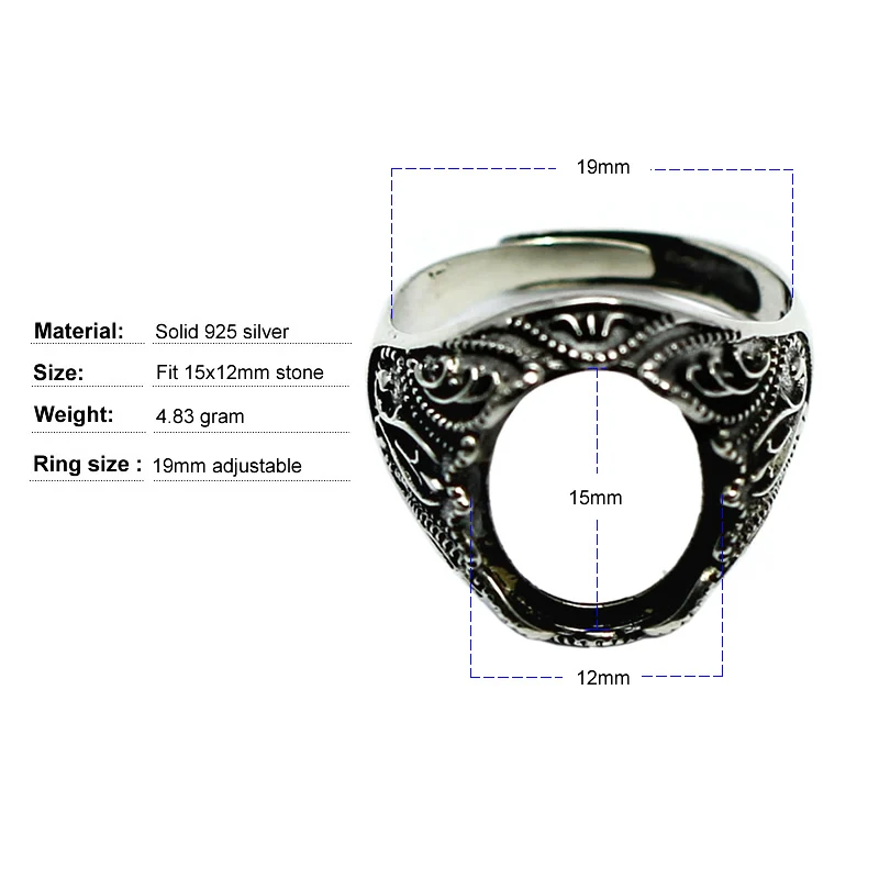 Beadsnice 925 sterling silver ring settings jewelry most popular vintage rings for women ID 32374