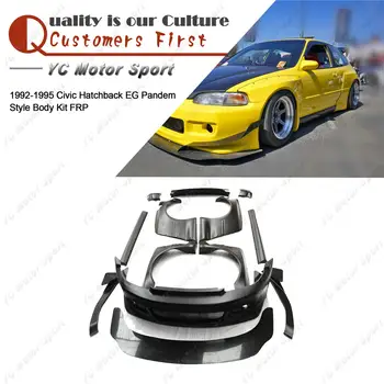 適用於1992-1995年本田思域掀背車EG的玻璃纖維PDM風格車身套件,包括前保險桿下唇擾流板、側裙、擋泥板和車頂擾流板。 10 最佳銷售 思域EG車身套件 - №1
