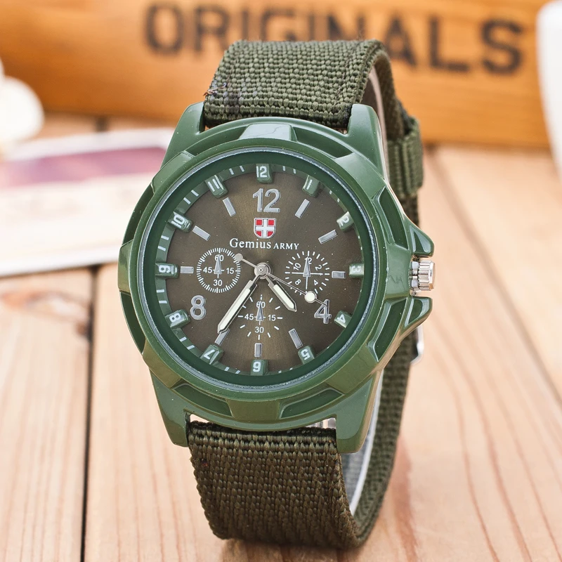 

New Famous Brand Men Quartz Watch Army Soldier Military Canvas Strap Fabric Analog Wrist Watches Sports Wristwatches Hot Clock