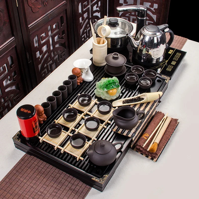 Yixing tea set tea poly Sen wood Kung Fu tea special offer wholesale four generation of electromagnetic oven