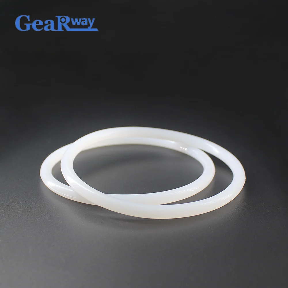 

Gearway Translucent Silicon O Ring Seal 5mm thickness Food Grade O Ring Sealing Gasket 42/44/45/47/48/88/90mm OD VMQ O Ring Seal