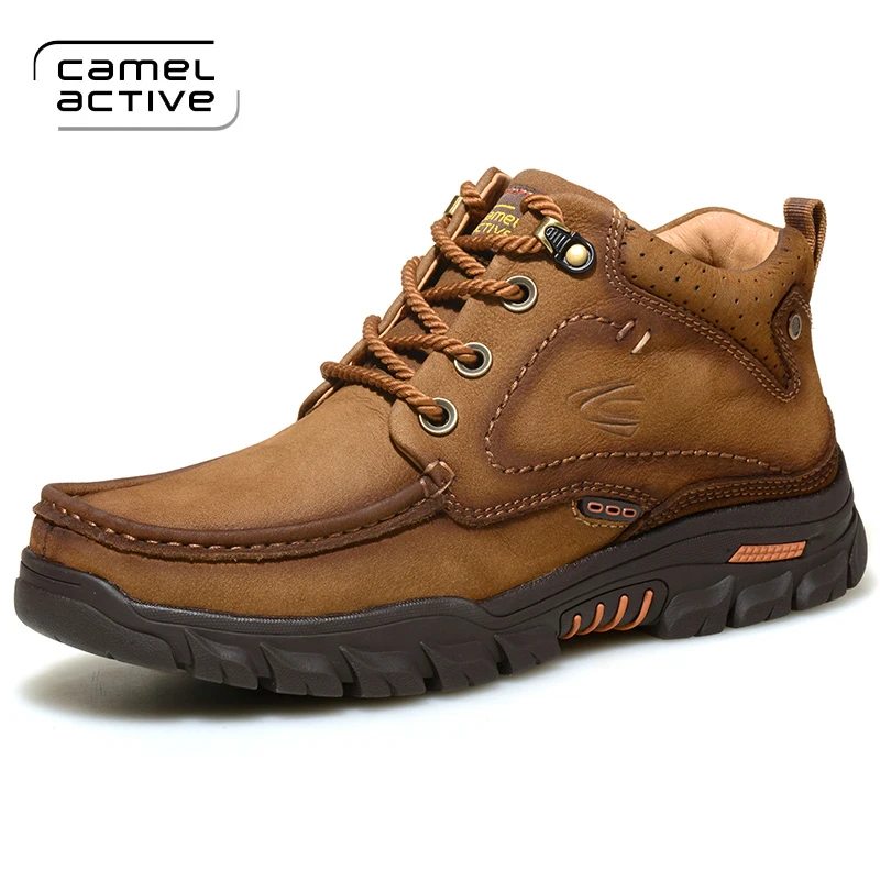 

Camel Active New Outdoor Men Winter Boots Genuine Leather Wool Warm Boots Walking Snow Boots Ankle Motorcycle boots A6698