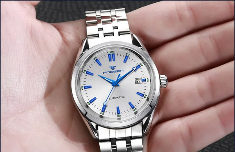 FNGEEN Luxury Brand Stainless Business Men Mechanical Watch Fashion Wristwatch Men watches Waterproof clock relogio masculino