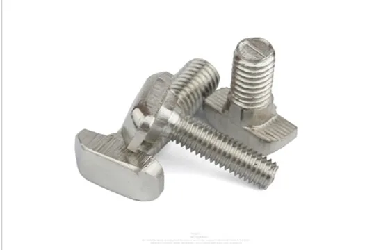 5pcs 40 Series M8 Hammer Head T-slot M8*16/20/25/30/35/40mm T Bolt Screw Nickel Plated For 4040 Aluminum Profile