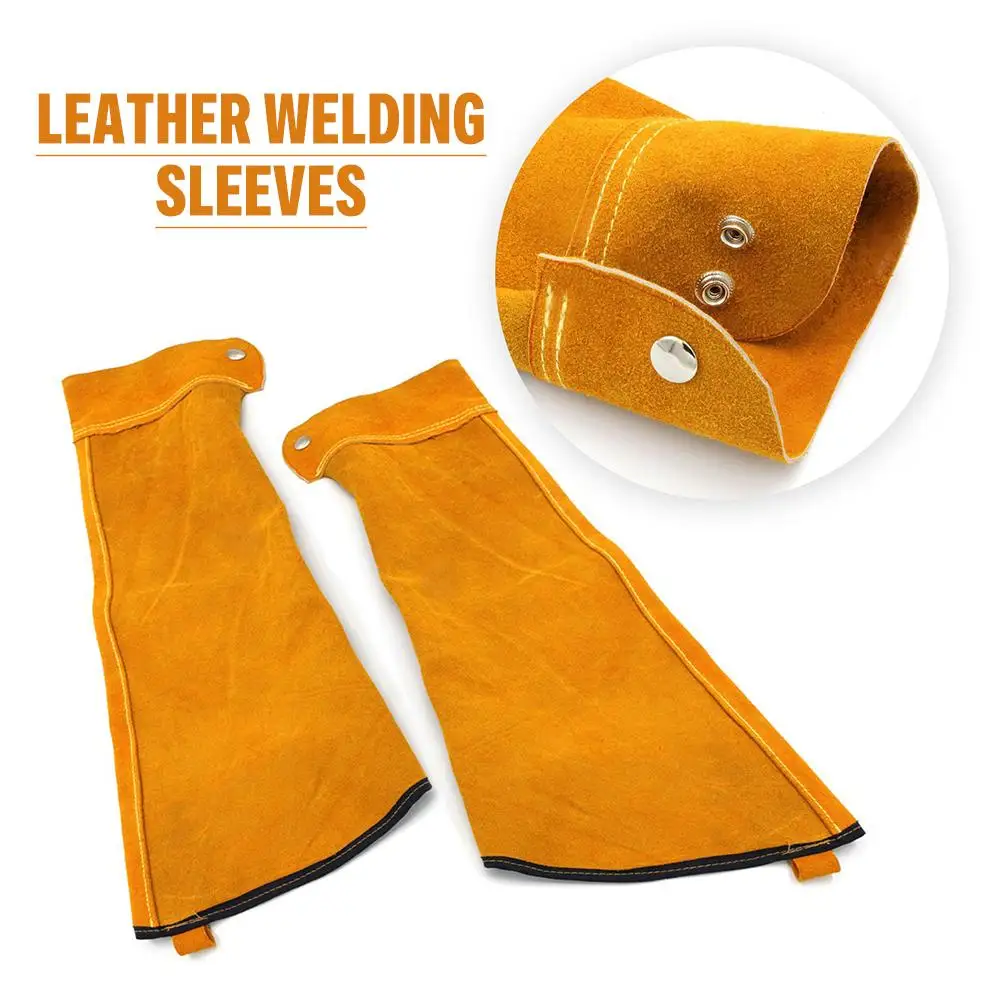 Professional Welder Arm Protection Sleeves Heat Resistant Welding Sleeves Spark Resistant Protection Leather Sleeves For Welding