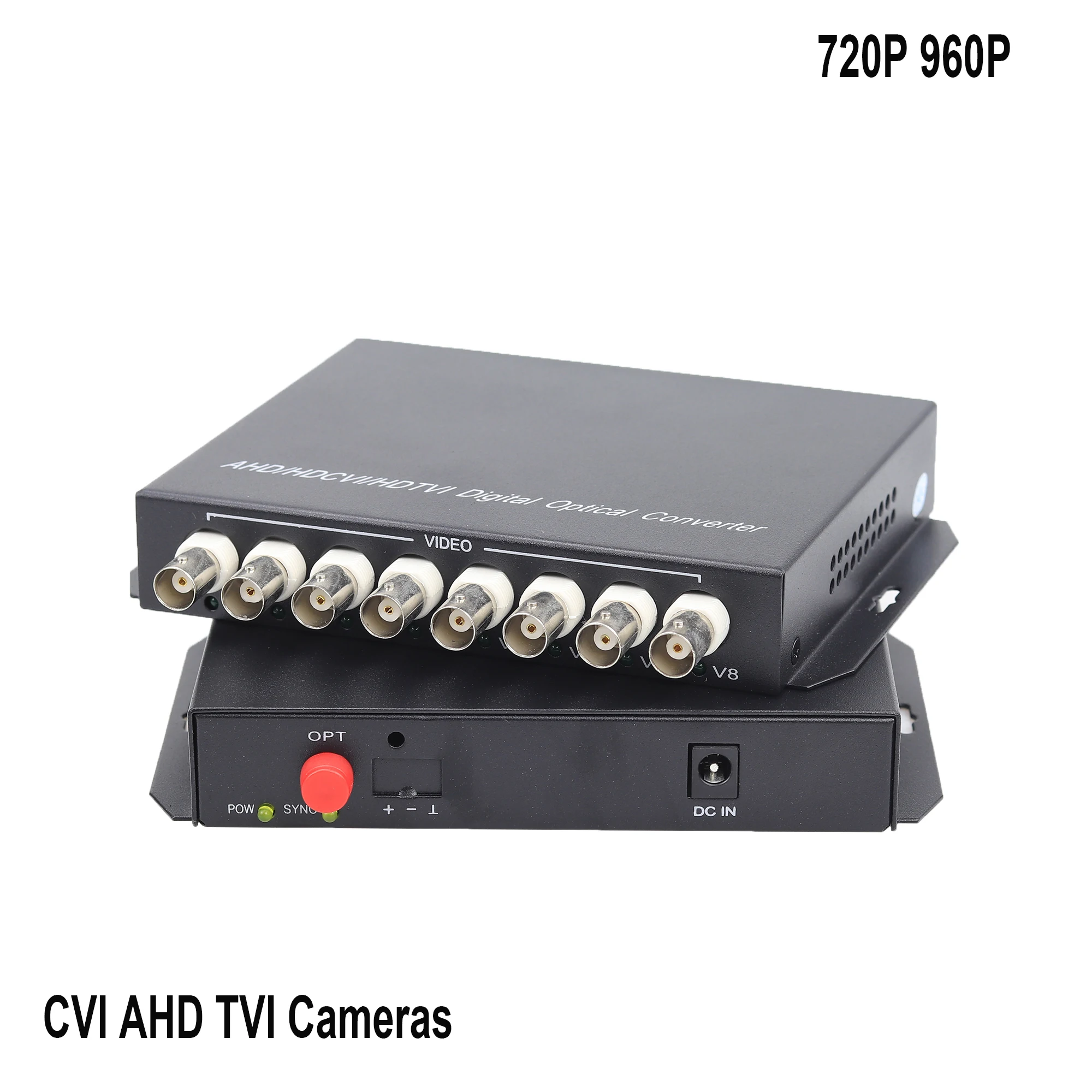 

8 CH 960P HD video AHD CVI TVI Fiber optical converter Video FC Optical transmitter receiver Hikvision Dahua camera