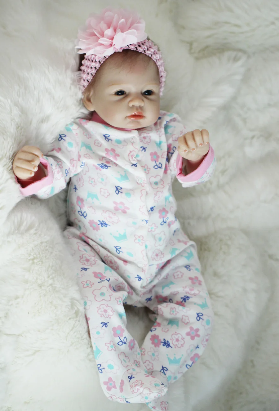 

High Quality 55cm Soft Silicone Reborn Dolls Newborn Surprises Girl Toys Birthday Gifts Realistic Vinyl Boneca Toddler Princess