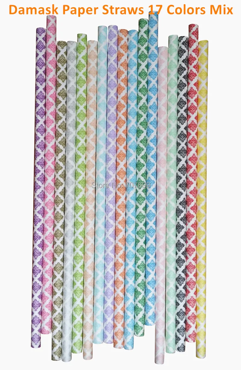 

Free DHL Shipping Paper Straws, Damask Paper Straws, Drinking Paper Straws Party Paper Straws 17 colors 1700