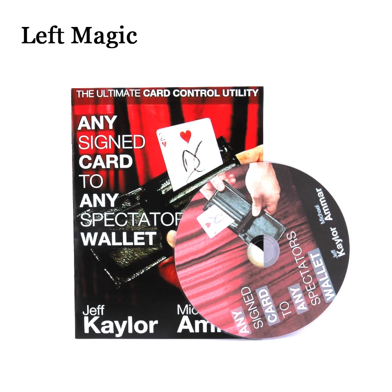 Any Card To Any Spectator'S Wallet (DVD + Gimmick) Magic Tricks Black Color Street Close-Up Stage Card Magic Props Illusion