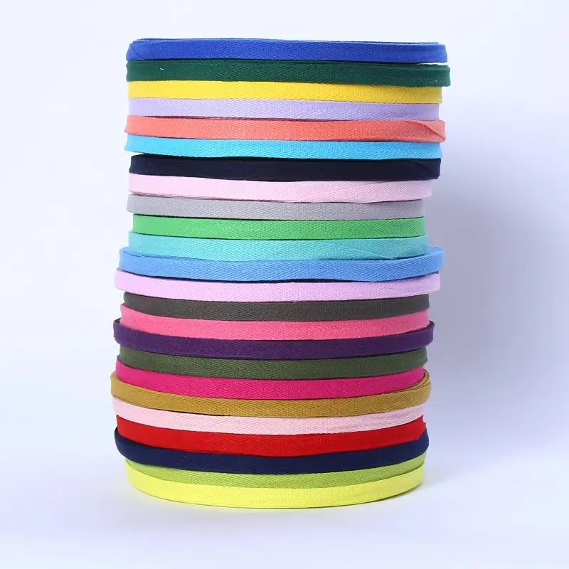 50Yard/roll 10mm Chevron Cotton Ribbon Webbing Herring BonebindingTape Lace Trimming For Packing Accessory DIY