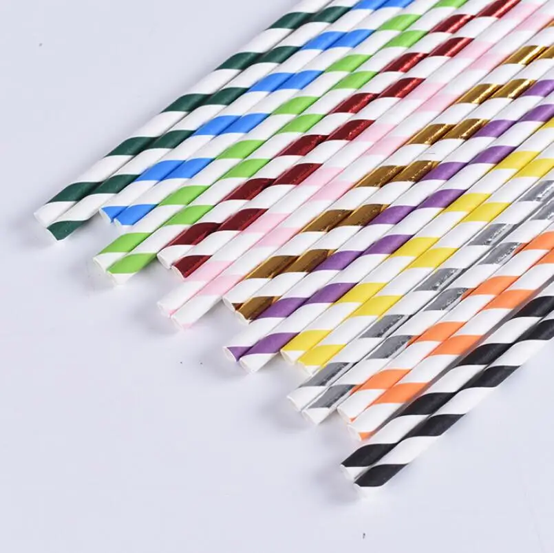 colorful drink paper straws strip drink paper straws 61 color Eco-friendly Drinking Straw LX6821