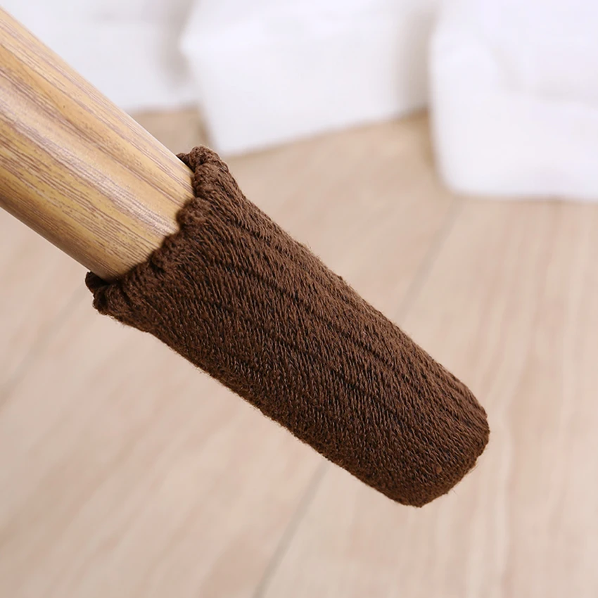 4 PCS/Lot Thickened Chair Leg Socks Chair Leg Knitting Cover Non Slip Furniture Table Foot Cover Floor Protector Stretchable