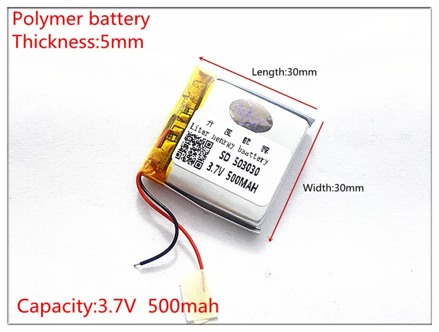 503030   3.7v 500mah 453030   Akumulator litowo-polimerowy Li Po litowo-jonowy do kamery MP3 DVD GPS elektronika Bluetooth