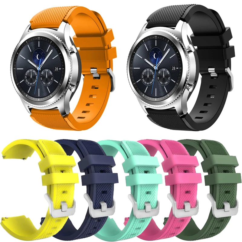 22mm Silicone Watchbands Available in 18 Colors Compatible with Galaxy Watch 46mm Gear Frontier Watch Strap