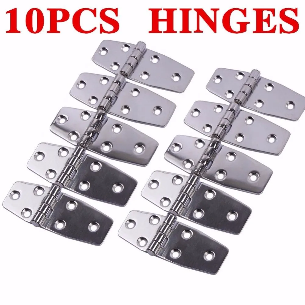 

10Pcs AISI 316 Stainless Steel Boat accessories Marine Flush Door Hinges 3.8"X1.5" Polished