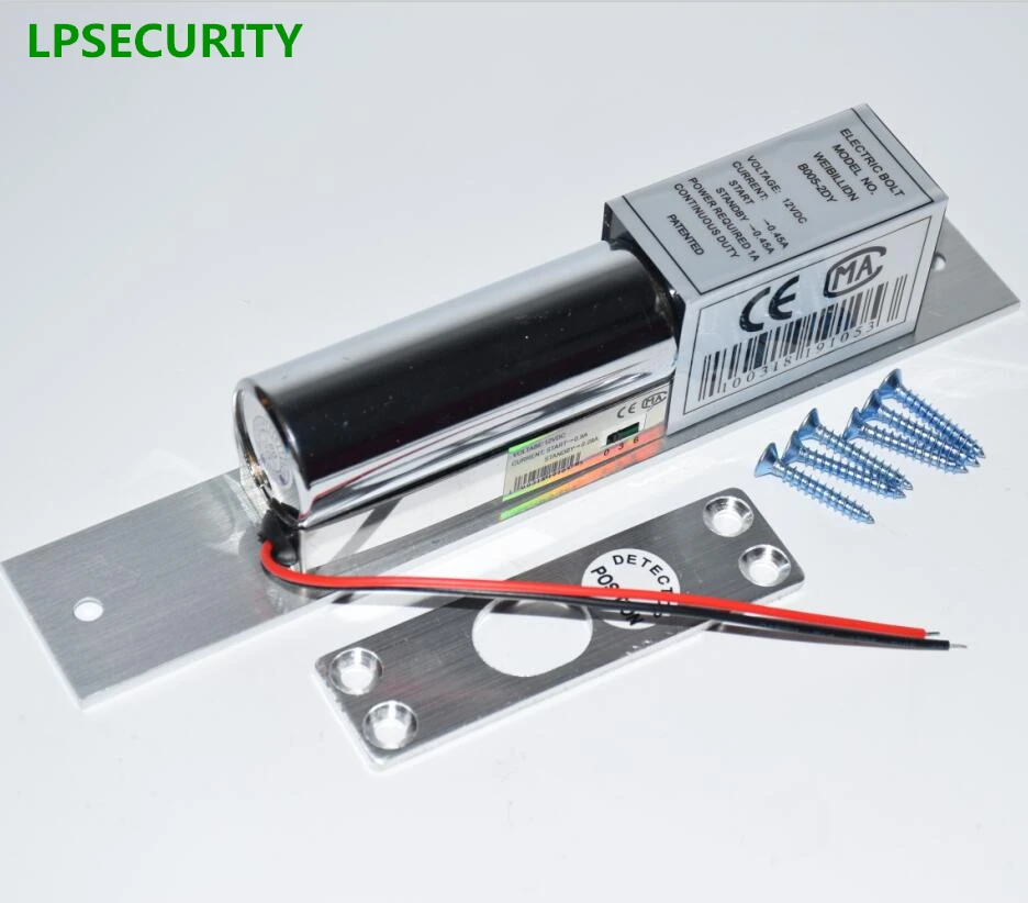 LPSECURITY Low Temperature Electric Bolt Lock 2-Lines DC 12V Heavy duty Fail Safe Drop Gate Door Access Control Security system