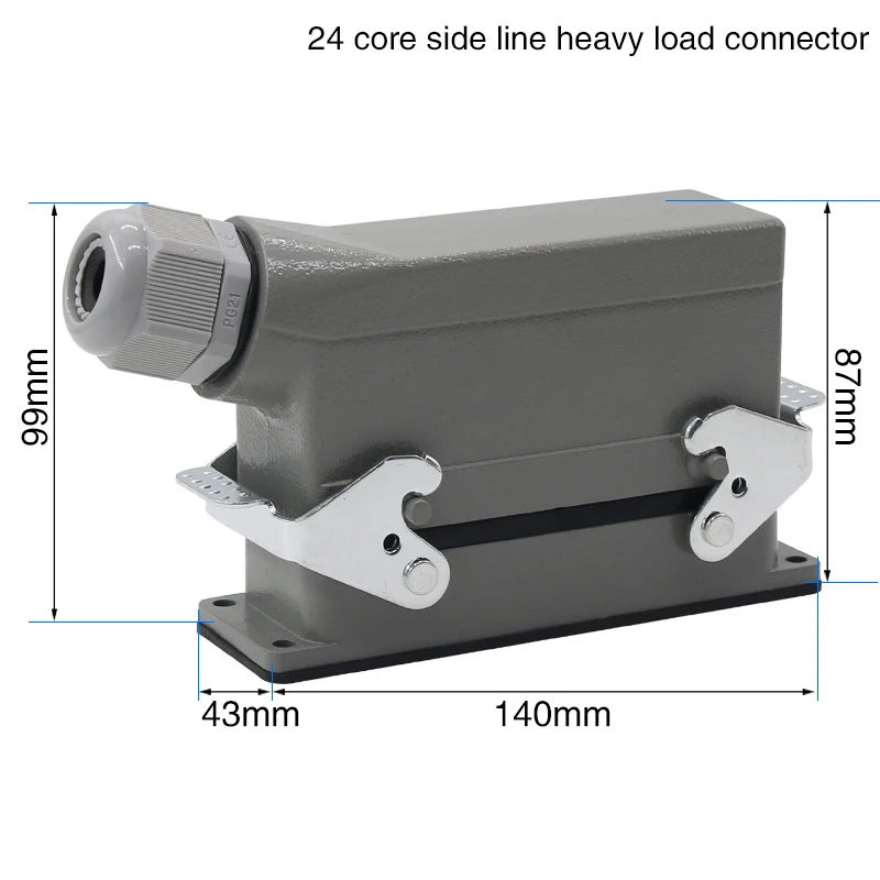 WZAZDQ Rectangular Heavy Duty Connector HDC- HE-024 Core Industrial Waterproof Aviation Plug Socket 16A 500V