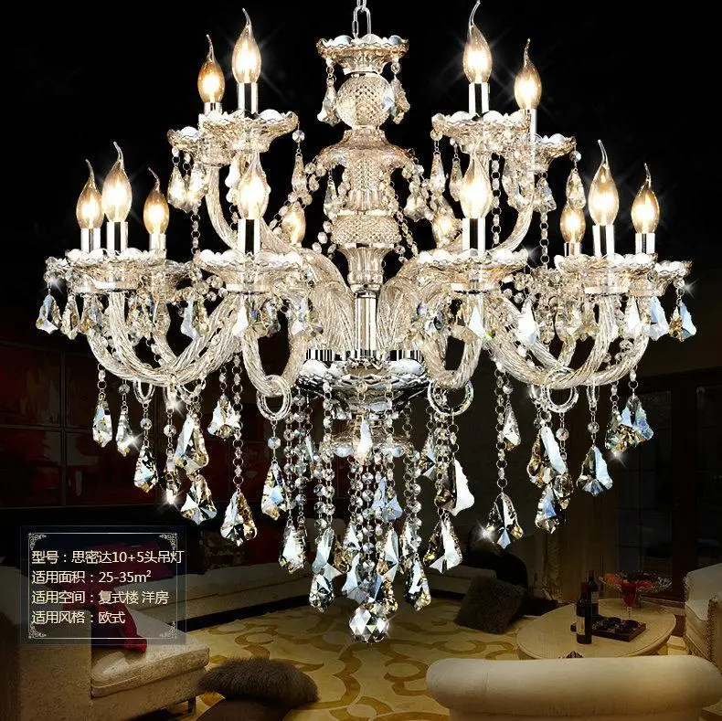 Promotion high quality K9 crystal luxury lobby crystal chandeliers. lighting fixtures with bulbs