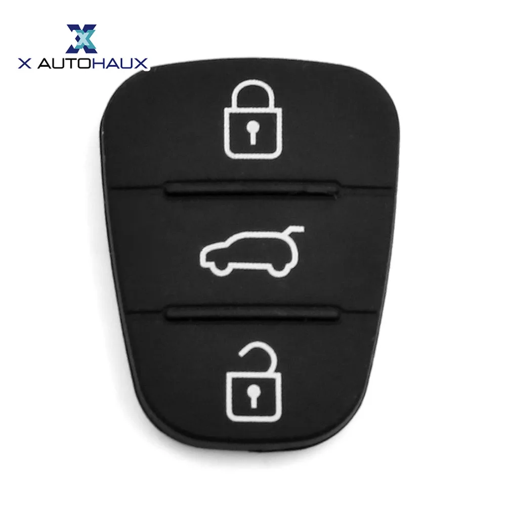 

X AUTOHAUX 3 Buttons Auto Car Remote Fob key Case Cover Insert Rubber Pad Keypad Replacement For Hyundai