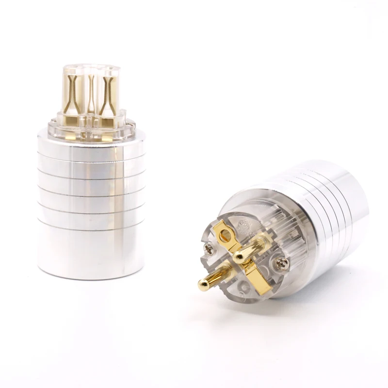 

Hifi audio gold plated EUR schuko AC power plug IEC Female power connector for diy EU power cable