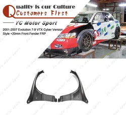 FRP Fiber Glass VTX Cyber Version Style +20mm Front Fender Fit For 2001-2007 Evolution 7-9 EVO 7 8 9 Front Fender Cover