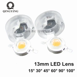 20pcs 1W 3W 5W 13mm IR LED mini Lens 15 30 45 60 90 100 Degree Needn't Holder High Power LED Diode Convex Reflector Collimator
