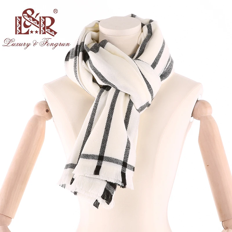 2018 Winter Scarf Women Cashmere Wool Scarves Plaid Soft Scarf for Women Wool Pashmina Winter Warm Shawls Female Poncho Excharpe