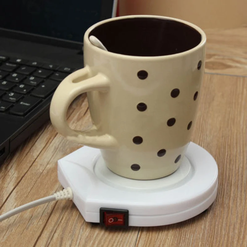 1pcs 220V White Electric Coffee Cup Warmer Tea Milk Mug Heater Pad Kitchen Tool keep 50-60 degrees Celsius