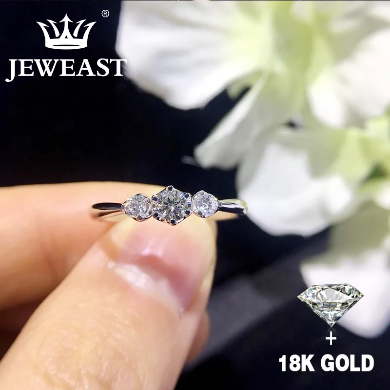 Natural Diamond 18K Gold Pure Gold Ring Beautiful Gemstone Ring Good Upscale Trendy Classic Party Fine Jewelry Hot Sell New 2023