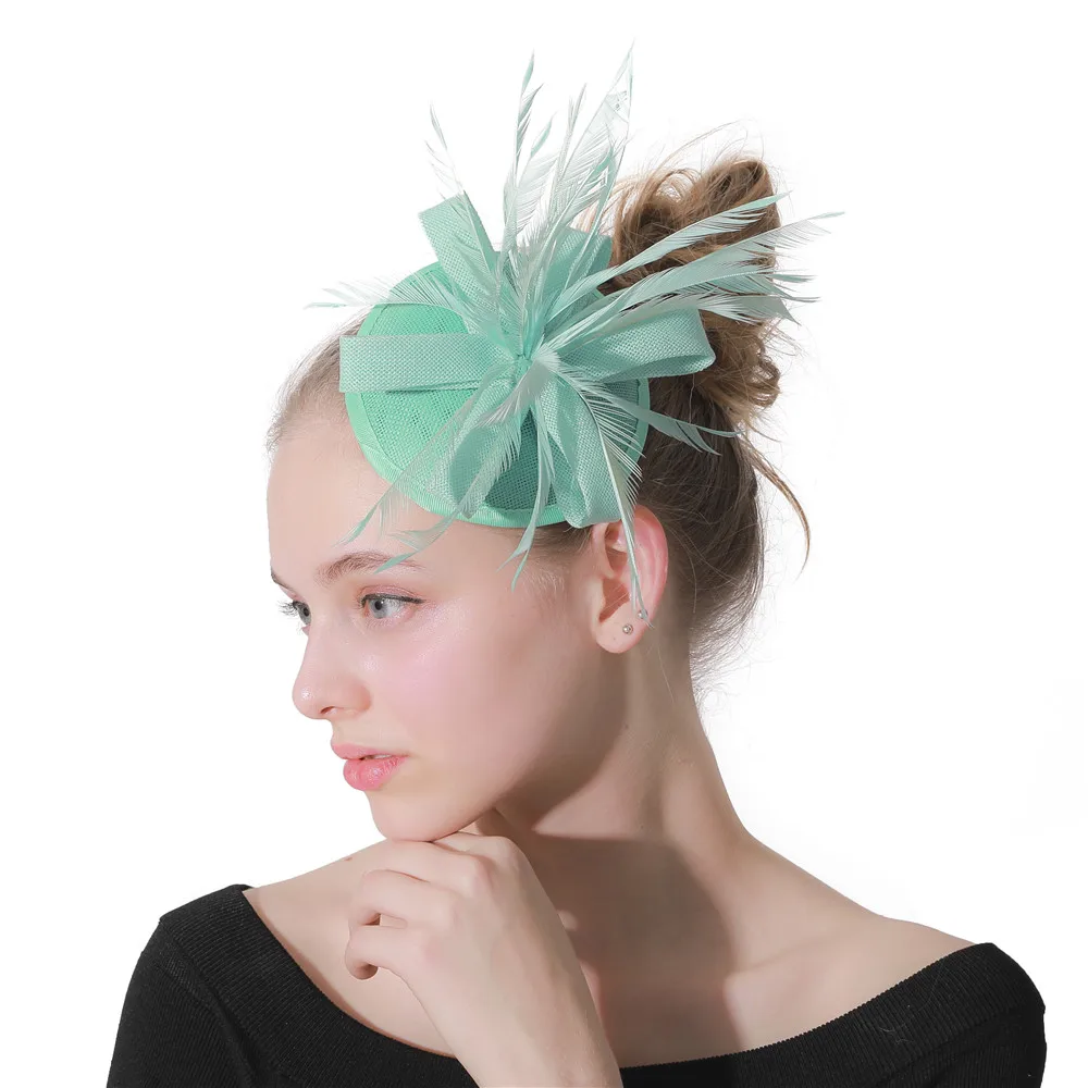 

Formal Vintage Ladies Party Fascinator Hat on Hair Clips Popular Women Fashion Church Royal Derby Attractive Headbands XMF197