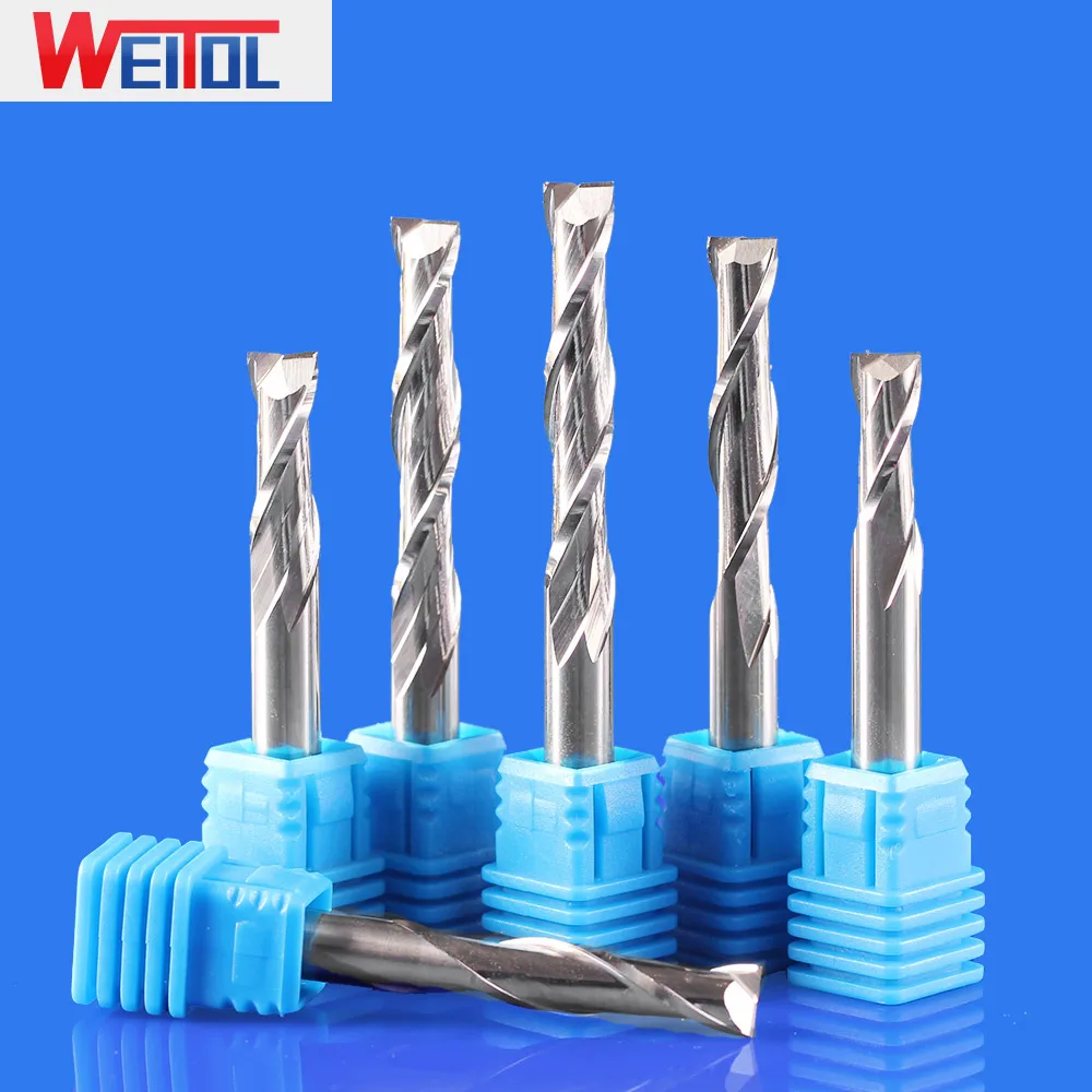 WeiTol N 6mm shank 22mm cutting length two flutes end mill CNC milling cutter engraving machine tools