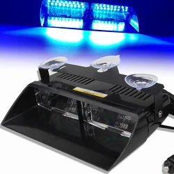 DC 12V Car LED Light Assembly S2 Suction Cup Police Light 16LED Strobe Light 18 Flashing Mode 16LED Warning Light Signal lamp