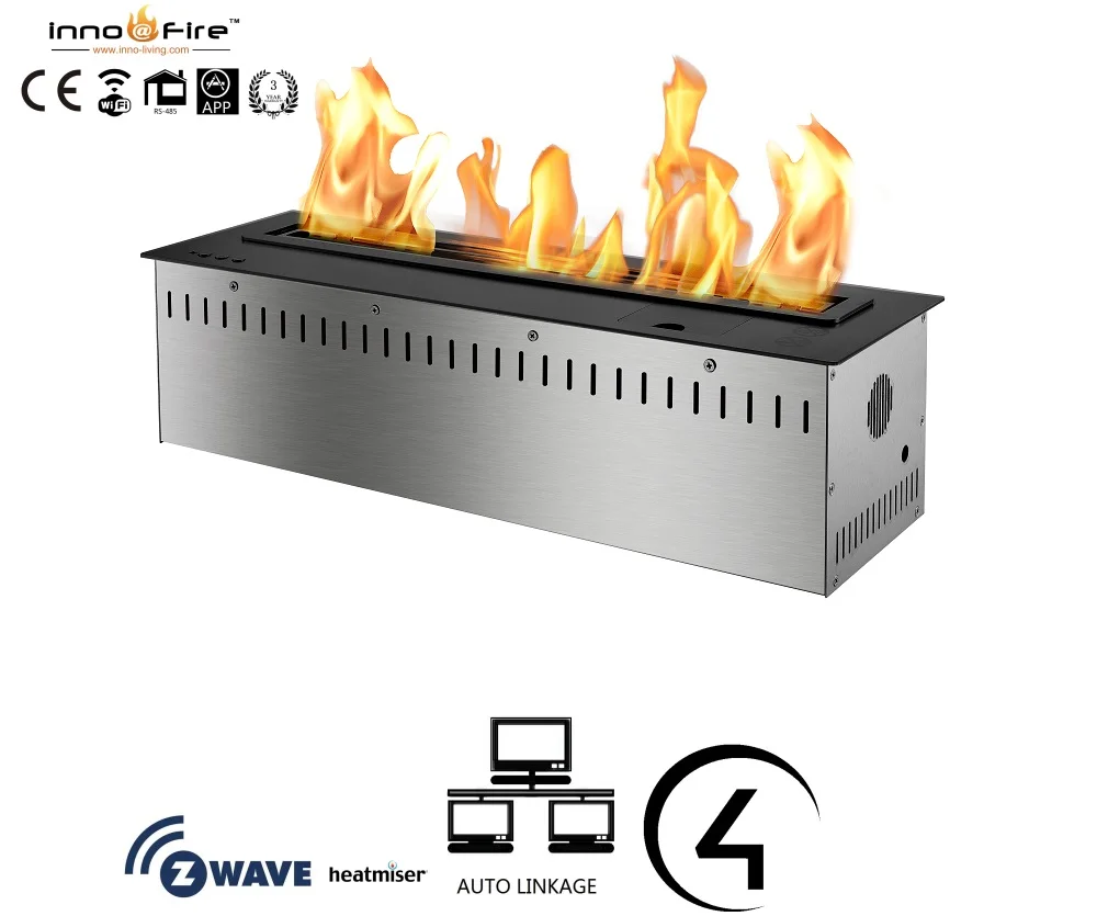 

Inno Living Fire 36-дюймовый этаноловый камин, современный с zwave