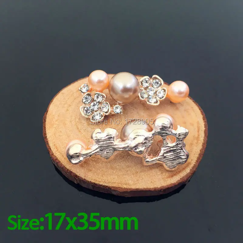 Nail Art Decoration Bouquet 20pcs 35mm Rhinestone Pearls Crystal Plum Blossom Flower Flat Back Button for Wedding DIY girls