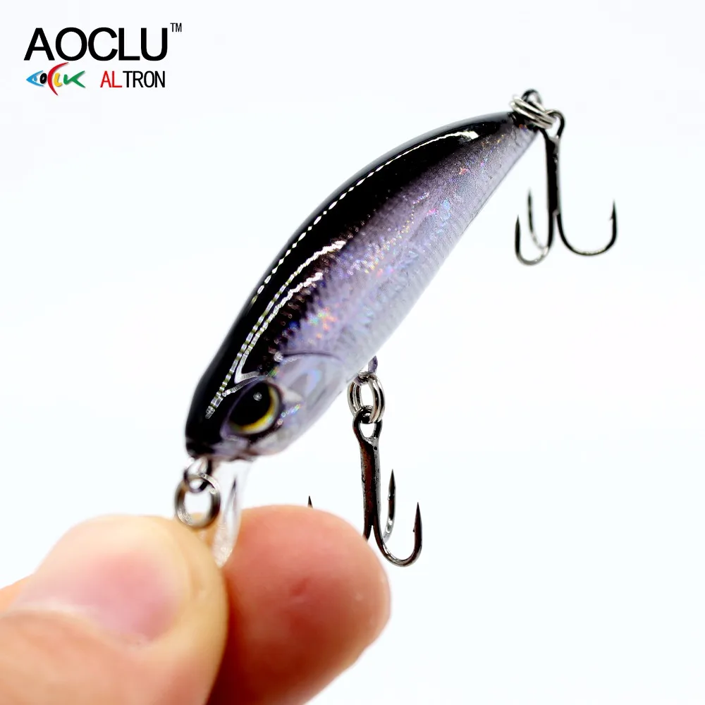 AOCLU Small Sinking Wobbler Jerkbait 50mm 4.0g Hard Bait Minnow Lure For Inshore Trout Bass Rock Boat Fishing Fresh Saltwater