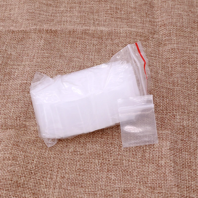 100pcs/pack Jewelry Ziplock Zip Zipped Lock Reclosable Thick Plastic Poly Clear Bags Nuts Charms Packaging Bags Thickness 0.2mm