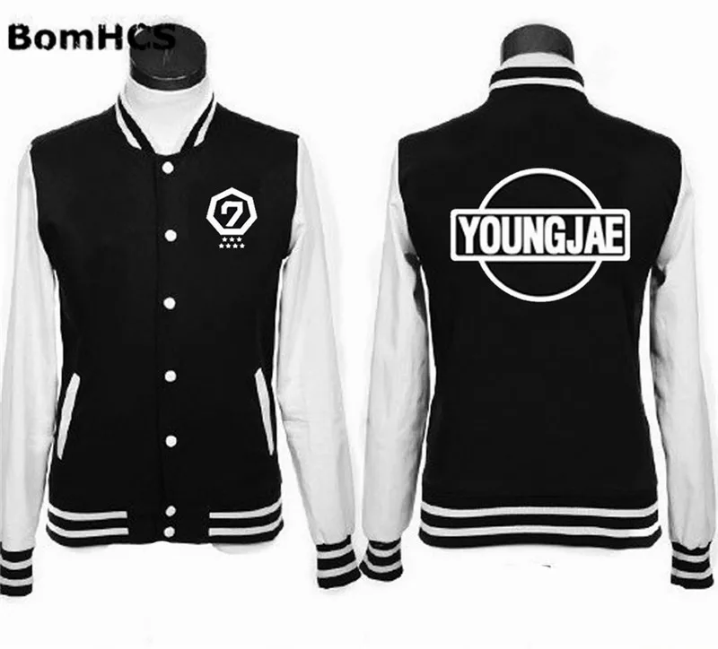 

BomHCS GOT7 Uniform Bambam JB JR Mark Youngjae Jackson Baseball Sweatshirt