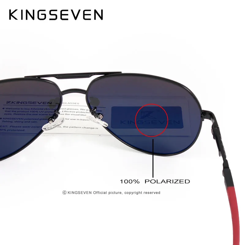 KINGSEVEN Brand Men\'s Aluminum Magnesium Sun Glasses Polarized UV400 Sun Glasses oculos Male Eyewear Sunglasses For Men N725