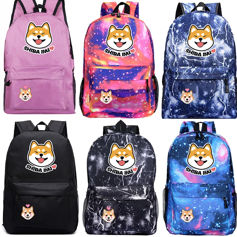 Sac à dos de retour à l'école, mignon chien Shiba Inu enfants garçons filles cadeau hommes femmes nouveaux modèles sacs de voyage livre de mode Mochila pour adolescents