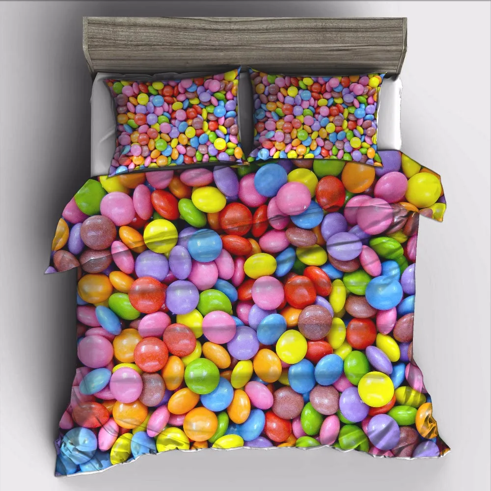 AHSNME Beautiful Sleep Candy Sweet Bedding Set High-definition Print Quilt Cover for RU AU EU US Size Market jogo de cama