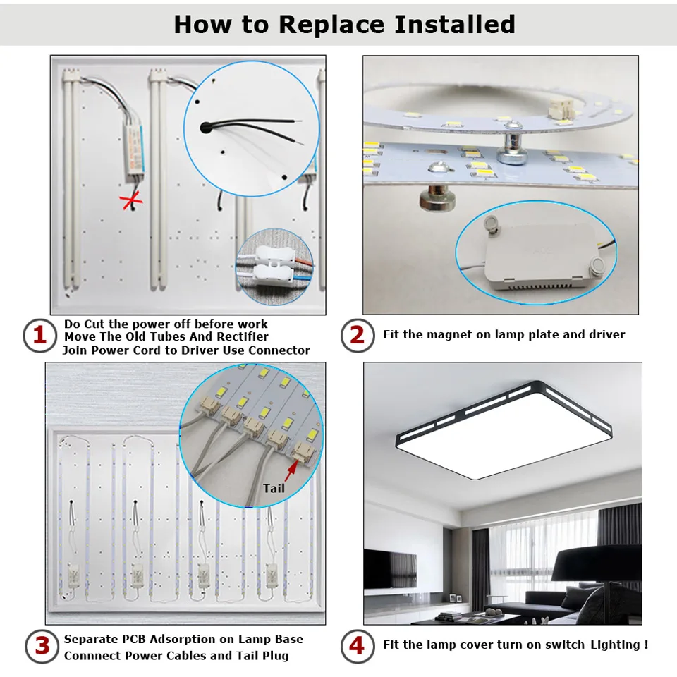 LED PCB 4Wx2 6Wx2 8Wx2  3 Color Changable Bar Strip SMD5730 Aluminum Base Plate Ceiling Light Replace Tube Lamp Retrofit Sources