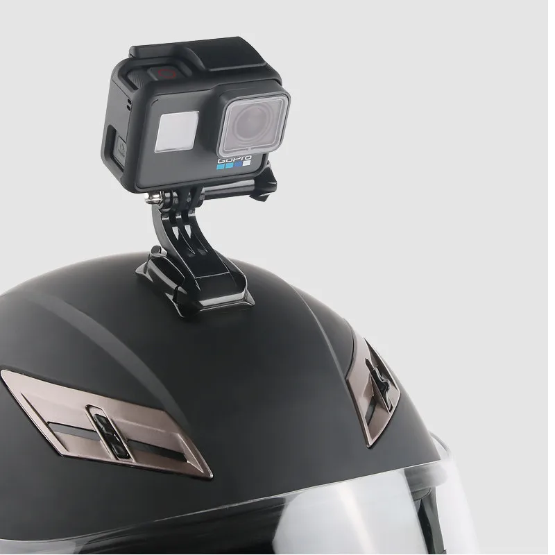 오토바이 헬멧 턱 브래킷 360 도 조정 가능한 홀더 Gopro 8 7 6 Dji Osmo 액션 카메라 용 곡선 접착 사이드 어댑터