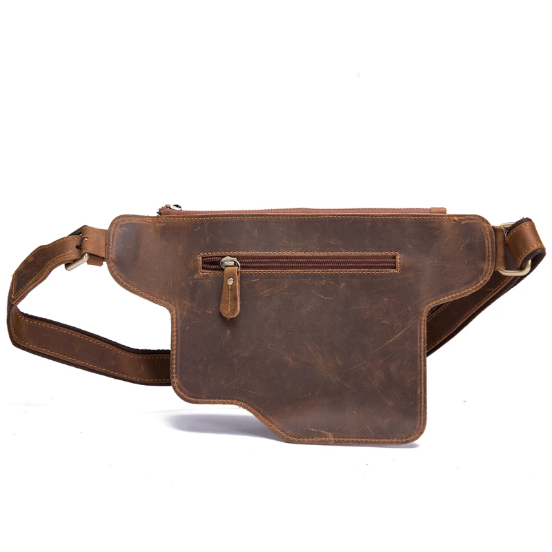 Riñonera de cuero genuino para hombre