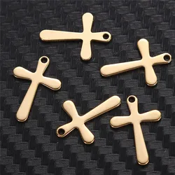 20Pcs/lot Catholic Stainless Steel Cross Pendant For Diy Necklace Bracelet Charms Jewelry Making