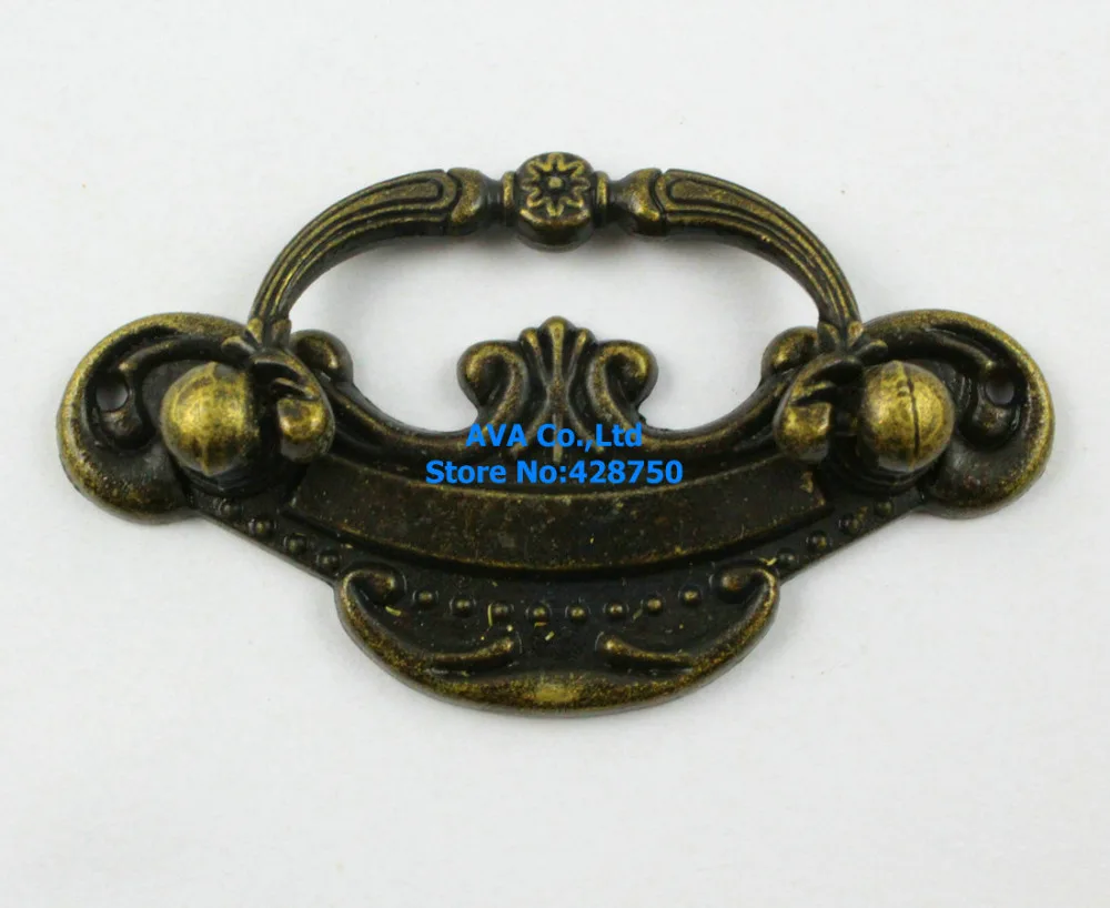 20 Pieces Antique Brass Furniture Handle Cabinet Knob Jewelry Box Handle Knob Drawer Pull / 77x35mm