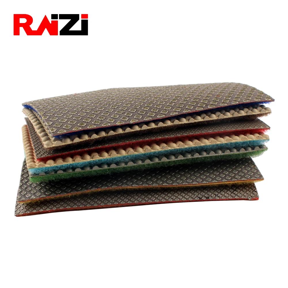 Raizi Electroplated/Resin Flexible Diamond Hand Polishing Sheet Sanding Screen For Granite Marble Stone Grit 60-3000 sanding pad