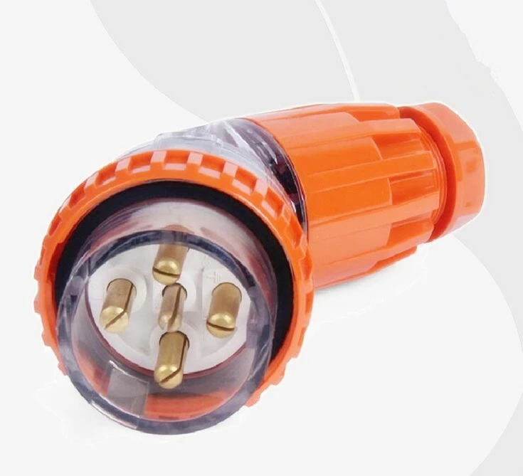 

500 Volt 32A 3 phase 5pin water proof angled male socket switchgear Australian waterproof power elbow plug